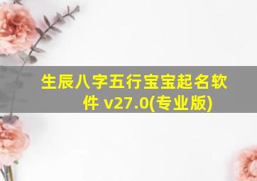 生辰八字五行宝宝起名软件 v27.0(专业版)